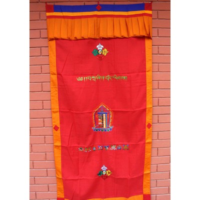 Colorful Embroidered Tibetan Kalachakra Cotton Door Curtain Hanging   323089912839